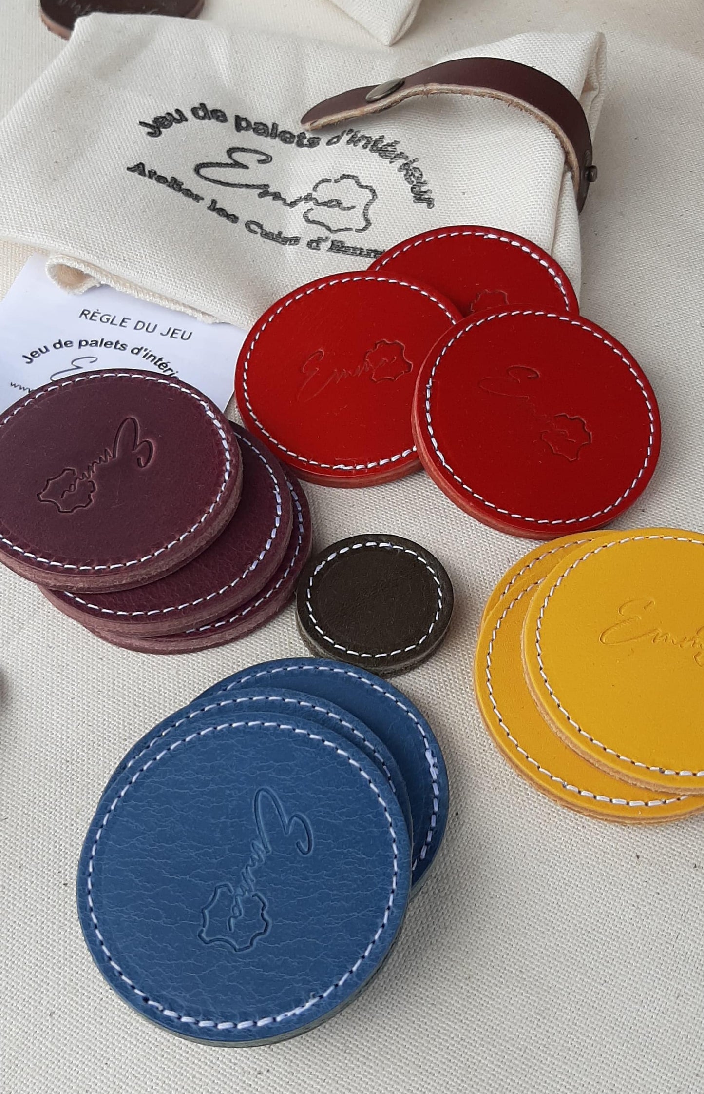 Jeu de palets d'intérieur en cuir