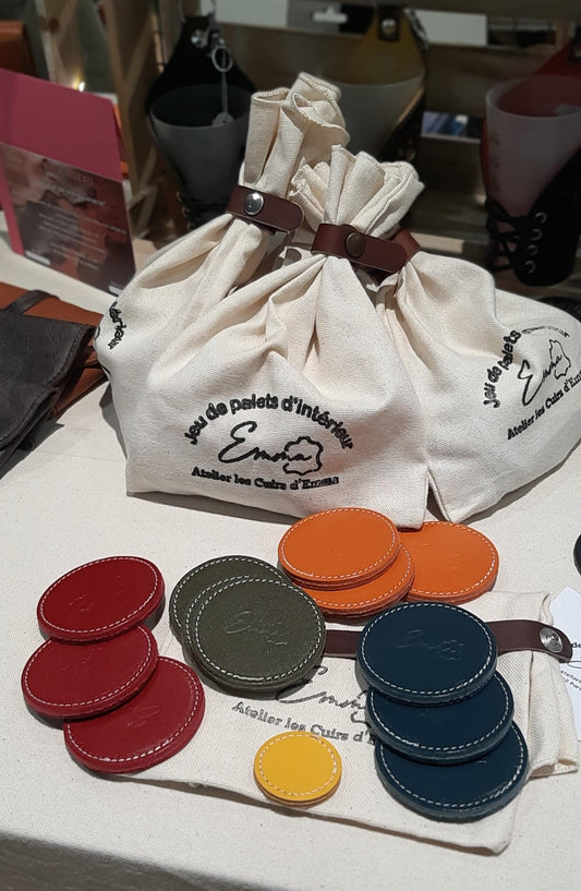 Jeu de palets d'intérieur en cuir